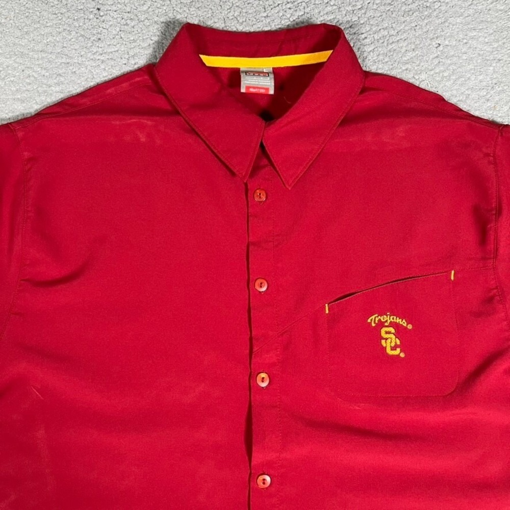 University of Southen California Shirt Mens Large Red Nike Dri-Fit USC‎ Trojans